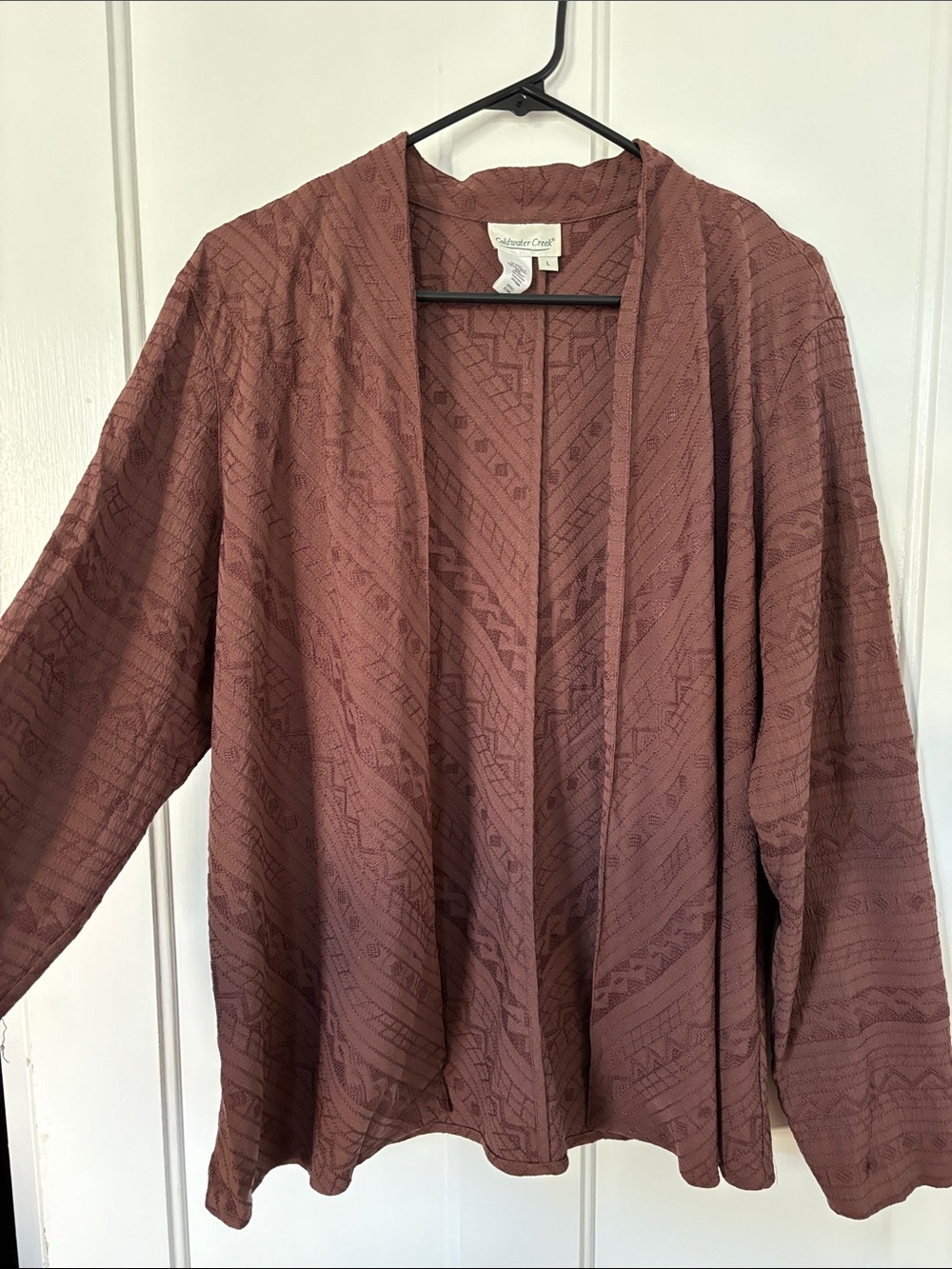 Coldwater Creek Brown Open-Front Cardigan